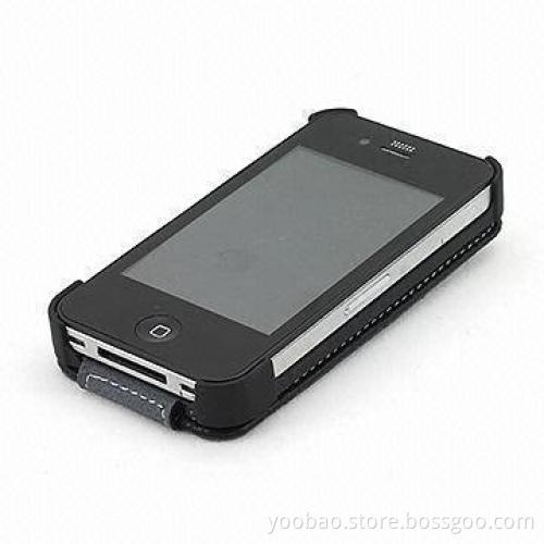 Slim Leather Case for iPhone 4, with Fullscreen View, Available in Black